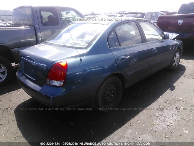 KMHDN45D92U333293 - 2002 HYUNDAI ELANTRA GLS/GT BLUE photo 4