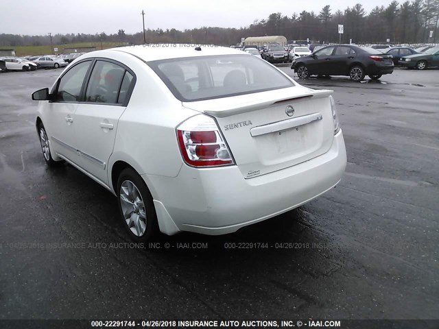 3N1AB6AP9CL735759 - 2012 NISSAN SENTRA 2.0/2.0S/SR/2.0SL WHITE photo 3