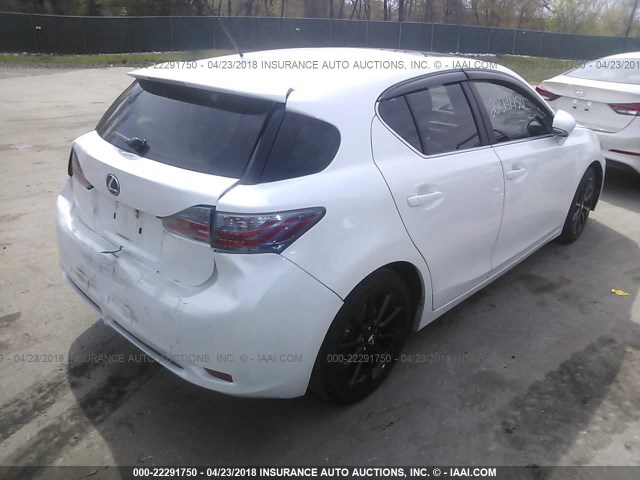 JTHKD5BH0C2109871 - 2012 LEXUS CT 200 WHITE photo 4