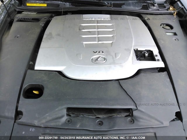 JTHBL46F275000743 - 2007 LEXUS LS 460 BLACK photo 10