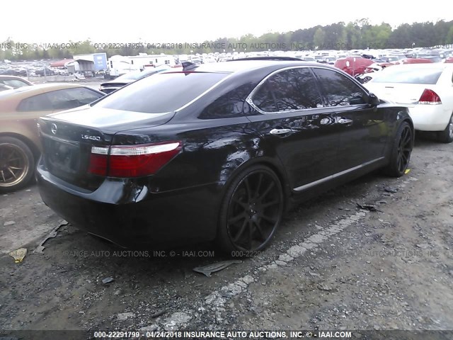 JTHBL46F275000743 - 2007 LEXUS LS 460 BLACK photo 4