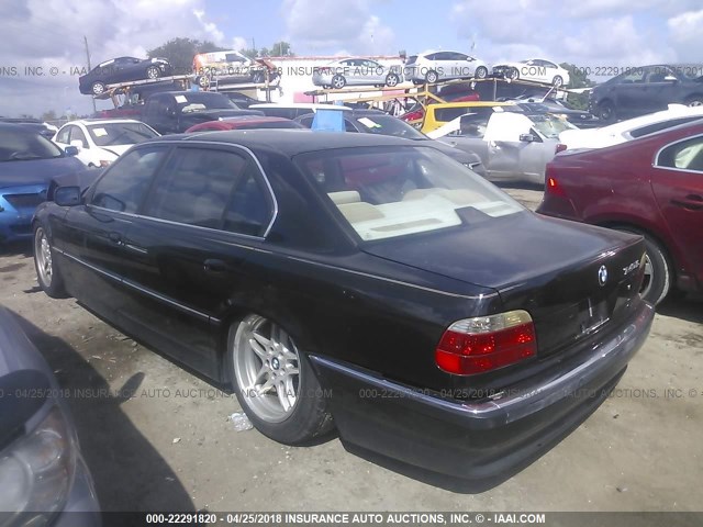 WBAGJ8327WDM21798 - 1998 BMW 740 IL BLACK photo 3