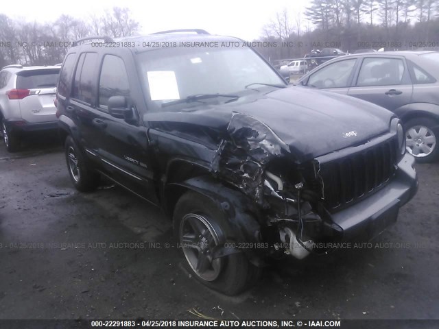 1J4GL48K84W177718 - 2004 JEEP LIBERTY SPORT BLACK photo 1