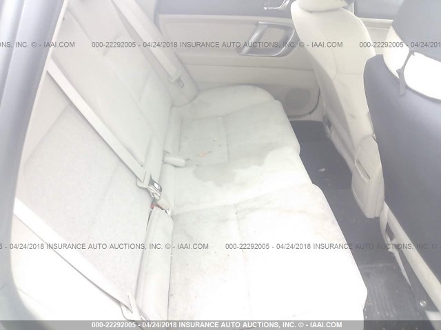 4S3BL616097227800 - 2009 SUBARU LEGACY 2.5I WHITE photo 8