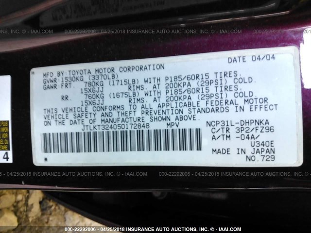 JTLKT324050172848 - 2005 TOYOTA SCION XB წითელი ფოტო 9