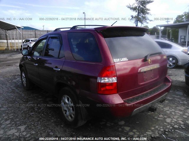 2HNYD18682H528397 - 2002 ACURA MDX TOURING RED photo 3