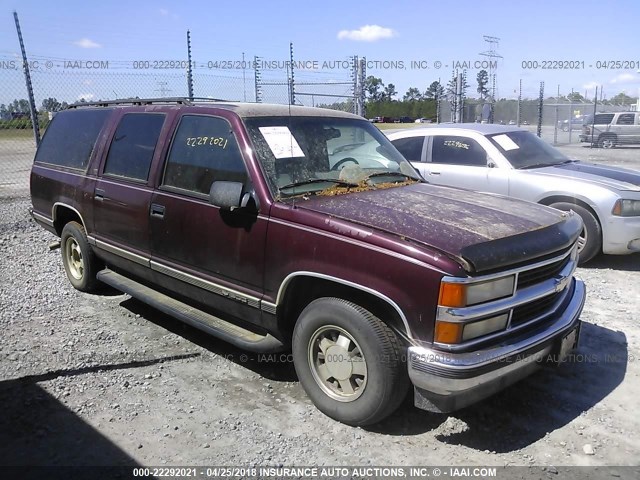 3GNEC16R1XG210418 - 1999 CHEVROLET SUBURBAN C1500 BURGUNDY photo 1