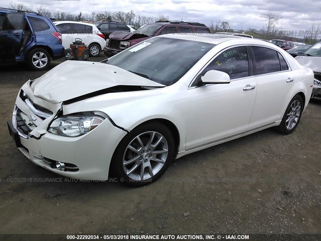1G1ZE5E15BF306577 - 2011 CHEVROLET MALIBU LTZ WHITE photo 2