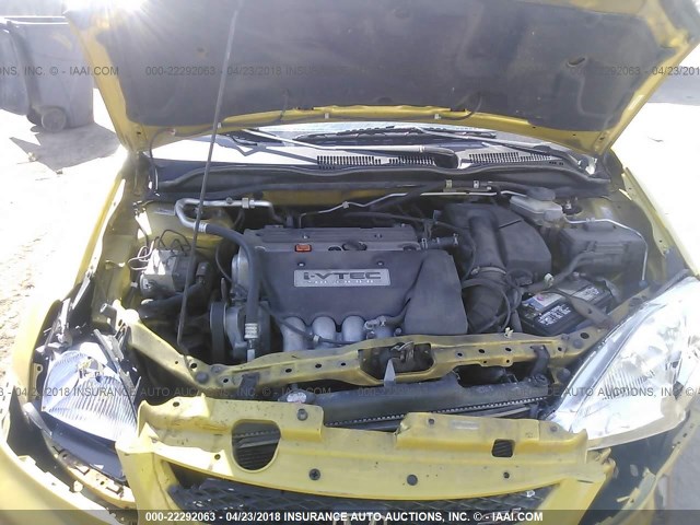 SHHEP33532U300256 - 2002 HONDA CIVIC SI YELLOW photo 10