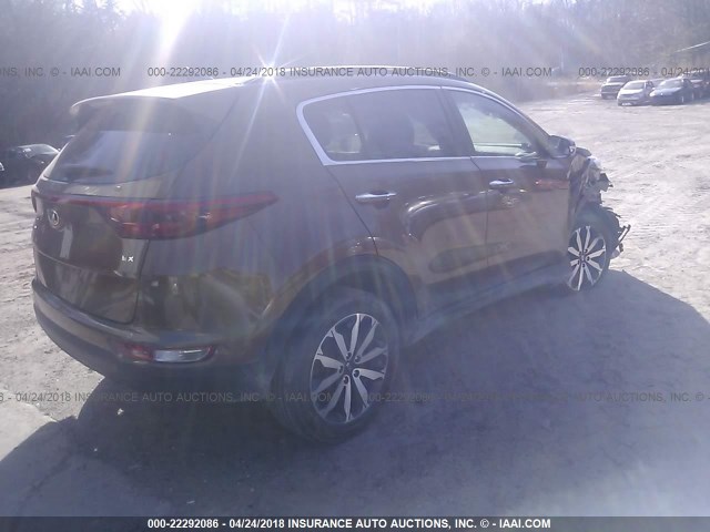 KNDPNCAC6J7373322 - 2018 KIA SPORTAGE EX BROWN photo 4