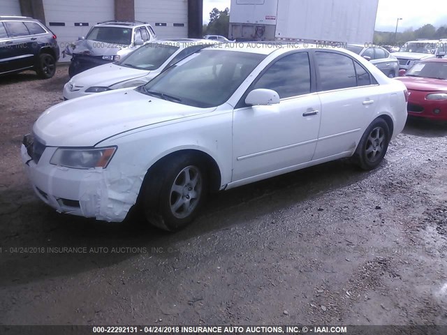 5NPEU46F76H129474 - 2006 HYUNDAI SONATA GLS/LX WHITE photo 2