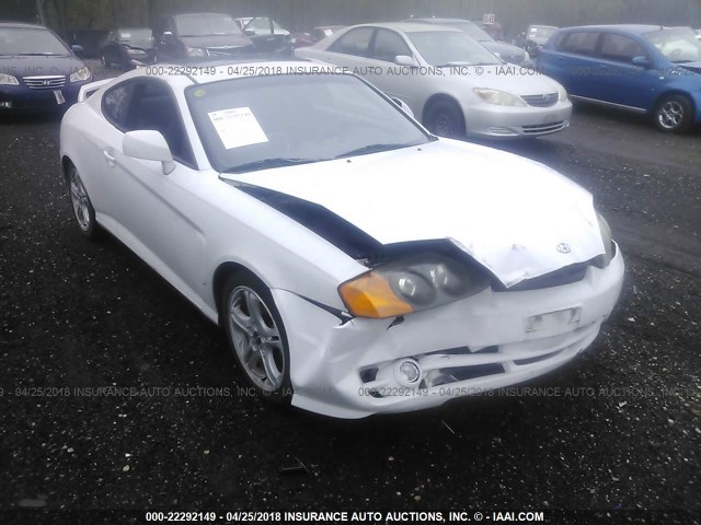 KMHHN65F24U137116 - 2004 HYUNDAI TIBURON GT WHITE photo 1