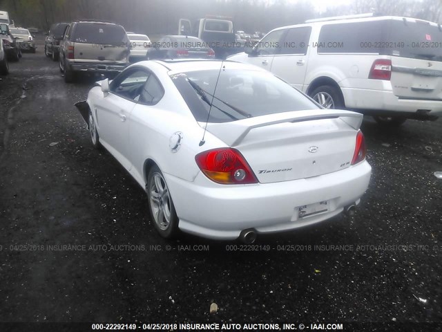 KMHHN65F24U137116 - 2004 HYUNDAI TIBURON GT WHITE photo 3