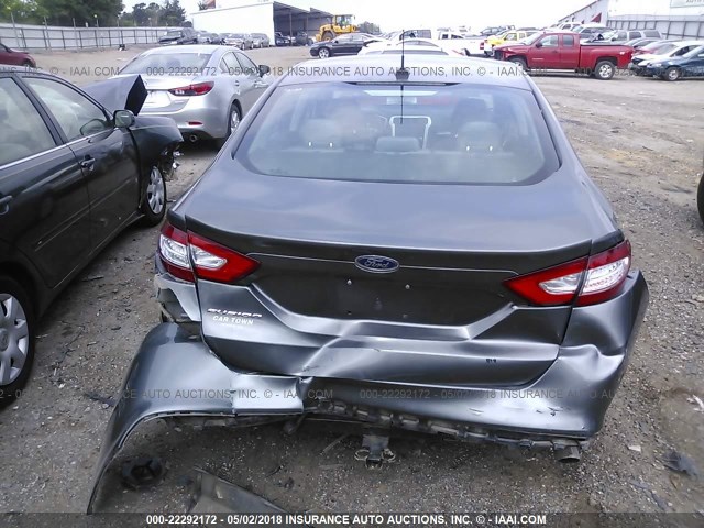 3FA6P0G79ER208528 - 2014 FORD FUSION S GRAY photo 6