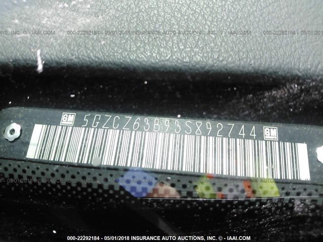 5GZCZ63B93S892744 - 2003 SATURN VUE GRAY photo 9