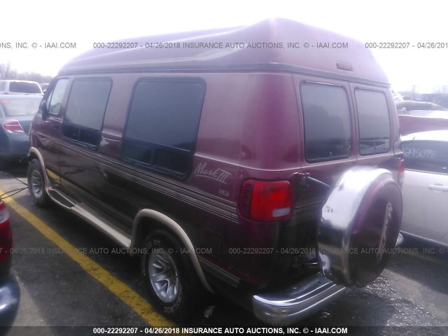 2B6HB21Y5VK566453 - 1997 DODGE RAM VAN B2500 MAROON photo 3