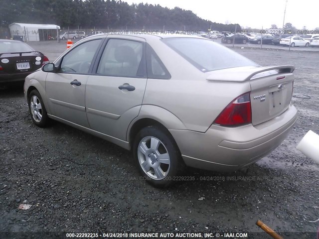 1FAHP34N37W303762 - 2007 FORD FOCUS ZX4/S/SE/SES GOLD photo 3