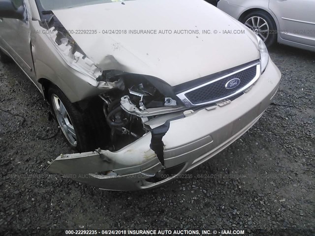 1FAHP34N37W303762 - 2007 FORD FOCUS ZX4/S/SE/SES GOLD photo 6