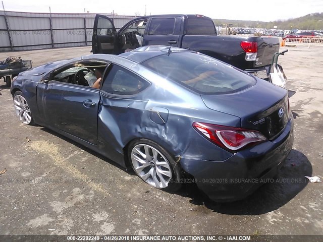 KMHHU6KJ8DU095885 - 2013 HYUNDAI GENESIS COUPE 3.8L Dark Blue photo 3