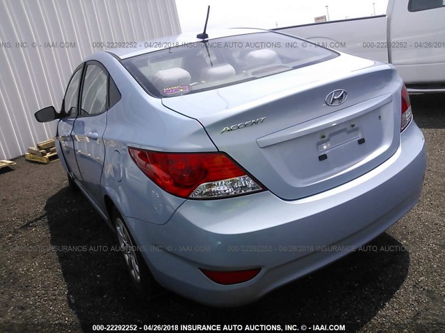 KMHCT4AE4DU286919 - 2013 HYUNDAI ACCENT GLS/GS Light Blue photo 3