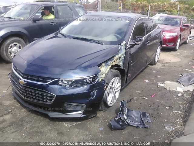 1G1ZE5ST9HF242929 - 2017 CHEVROLET MALIBU LT Dark Blue photo 2