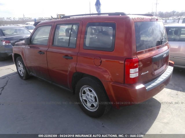 1J8FF28W28D710642 - 2008 JEEP PATRIOT SPORT ORANGE photo 3