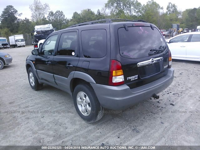 4F2CU09172KM65377 - 2002 MAZDA TRIBUTE LX/ES BLACK photo 3