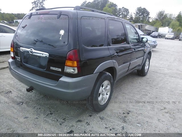 4F2CU09172KM65377 - 2002 MAZDA TRIBUTE LX/ES BLACK photo 4