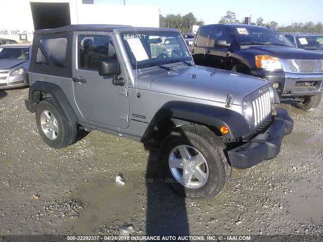 1C4AJWAG1EL127829 - 2014 JEEP WRANGLER SPORT GRAY photo 1