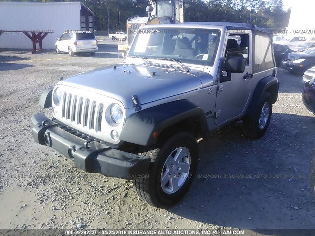 1C4AJWAG1EL127829 - 2014 JEEP WRANGLER SPORT GRAY photo 2