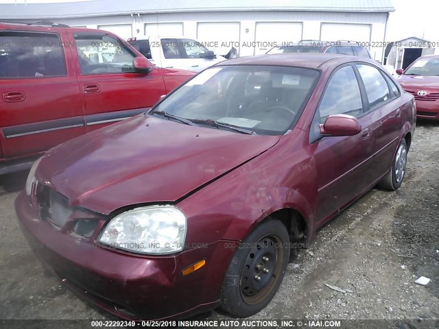 KL5JD52Z94K924955 - 2004 SUZUKI FORENZA S RED photo 2