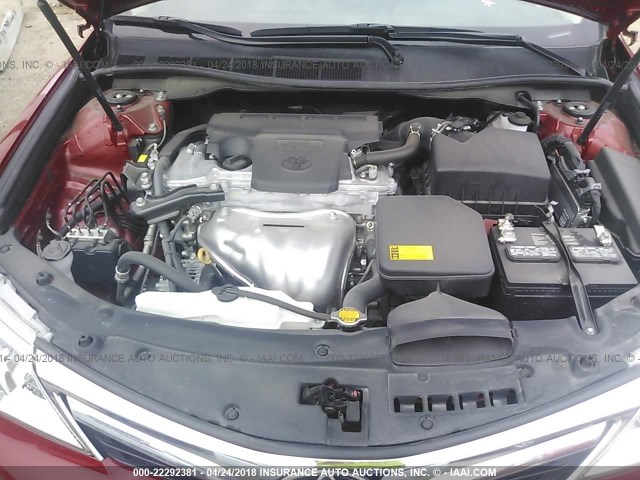 4T4BF1FK8DR319653 - 2013 TOYOTA CAMRY L/SE/LE/XLE 红色 照片 10
