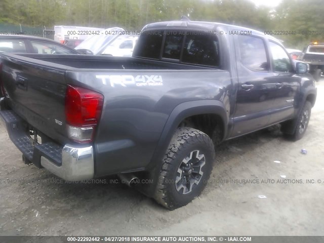 5TFCZ5AN6GX010317 - 2016 TOYOTA TACOMA DBL CAB/SR/SR5/TRD SPT/OR GRAY photo 4