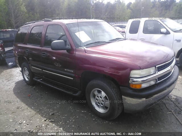 1GNEC13T31J284963 - 2001 CHEVROLET TAHOE C1500 MAROON photo 1