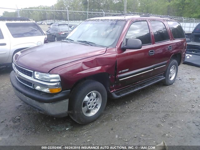 1GNEC13T31J284963 - 2001 CHEVROLET TAHOE C1500 MAROON photo 2