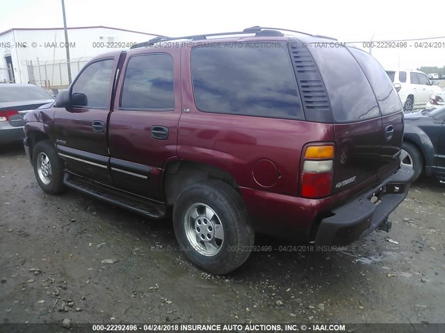 1GNEC13T31J284963 - 2001 CHEVROLET TAHOE C1500 MAROON photo 3