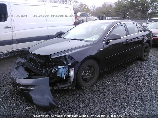1G1ZG57B58F196462 - 2008 CHEVROLET MALIBU LS შავი ფოტო 2