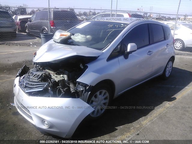 3N1CE2CP5EL371252 - 2014 NISSAN VERSA NOTE S/S PLUS/SV/SL SILVER photo 2