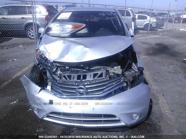 3N1CE2CP5EL371252 - 2014 NISSAN VERSA NOTE S/S PLUS/SV/SL SILVER photo 6