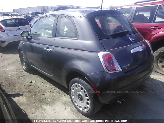 3C3CFFAR8ET279675 - 2014 FIAT 500 POP GRAY photo 3