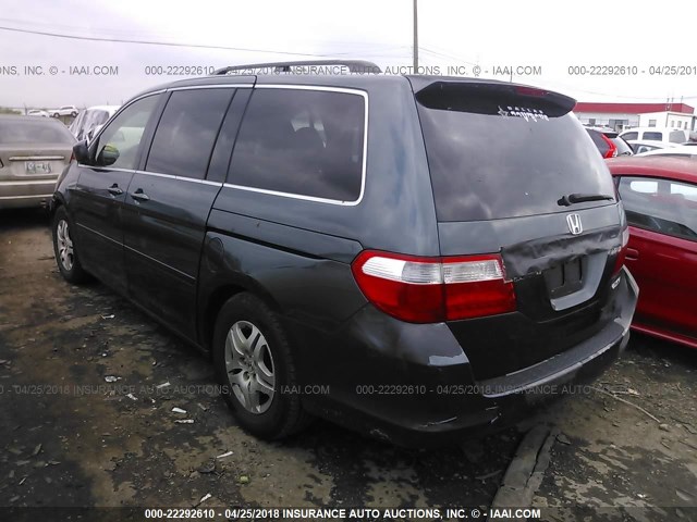 5FNRL38775B116614 - 2005 HONDA ODYSSEY EXL ლურჯი ფოტო 3