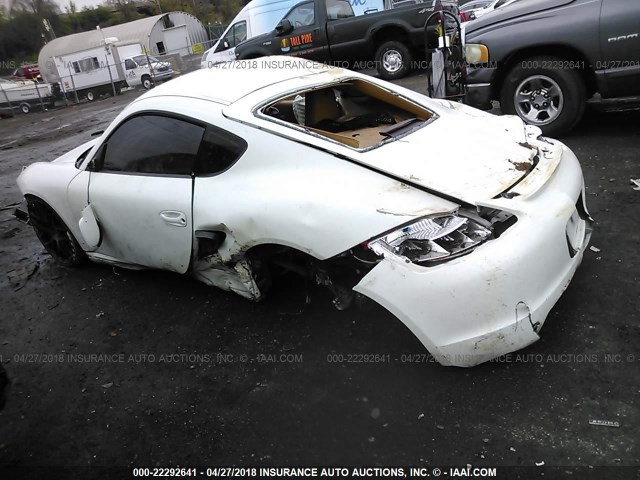 WP0AA29897U761831 - 2007 PORSCHE CAYMAN S WHITE photo 3