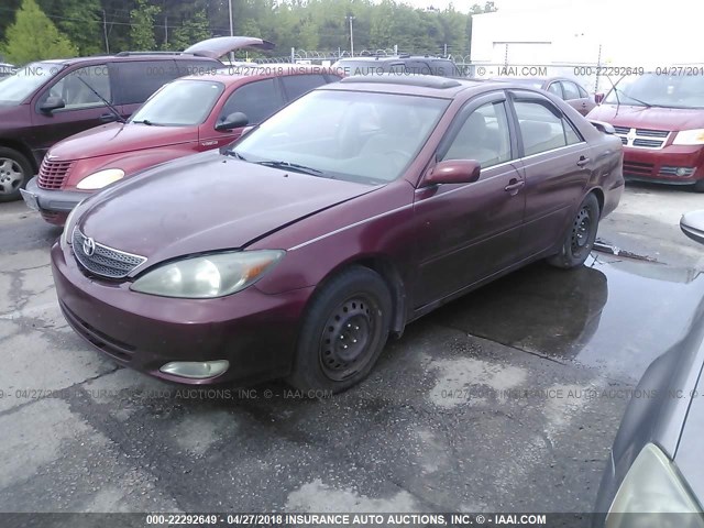 4T1BE32K12U010781 - 2002 TOYOTA CAMRY LE/XLE/SE წითელი ფოტო 2