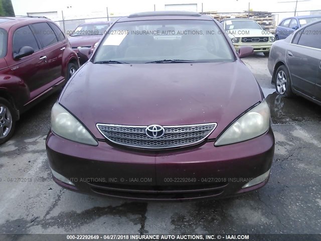 4T1BE32K12U010781 - 2002 TOYOTA CAMRY LE/XLE/SE წითელი ფოტო 6