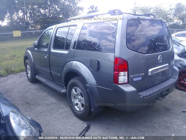 5N1AR18W67C608764 - 2007 NISSAN PATHFINDER LE/SE/XE GRAY photo 3