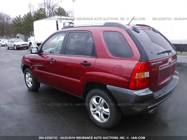 KNDJE723577376510 - 2007 KIA SPORTAGE EX/LX RED photo 3