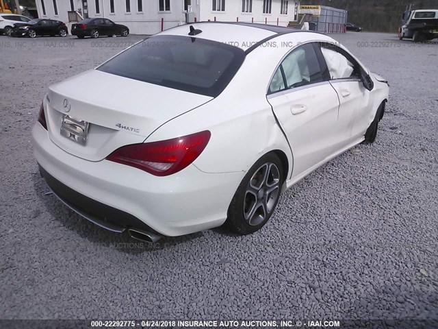 WDDSJ4GB9EN076806 - 2014 MERCEDES-BENZ CLA 250 4MATIC WHITE photo 4