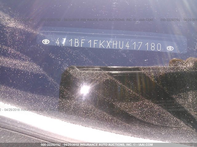 4T1BF1FKXHU417180 - 2017 TOYOTA CAMRY LE/XLE/SE/XSE BLACK photo 9