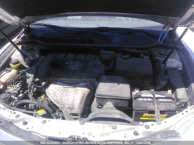 4T1BF3EKXAU052647 - 2010 TOYOTA CAMRY SE/LE/XLE ვერცხლისფერი ფოტო 10
