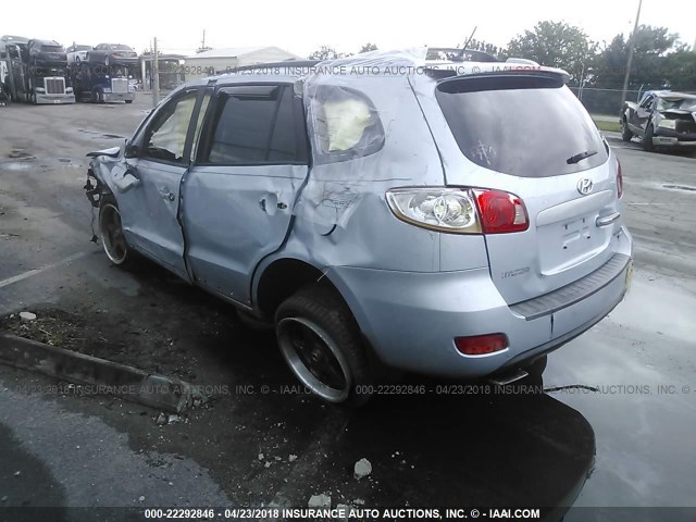 5NMSH13EX7H044449 - 2007 HYUNDAI SANTA FE SE/LIMITED BLUE photo 3